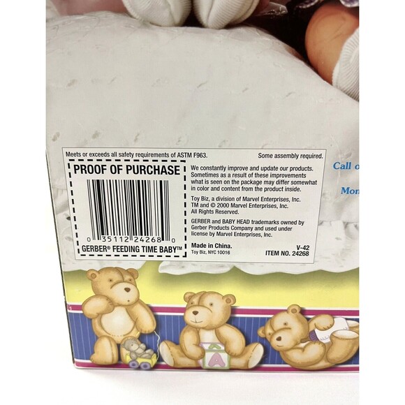 Vintage 2000 Gerber Feeding Time Baby Doll by Toy Biz New Factory Sealed - Picture 6 of 10